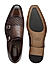 Brown Textured Leather Monk Straps