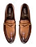 Tan Leather Loafers With Top Panel