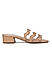 Beige Strappy Block Heel Slide Sandals