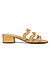Yellow Strappy Block Heel Slide Sandals