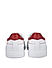 White and Red Leather Sneakers