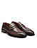 Brown Plain Leather Loafers