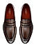 Brown Plain Leather Loafers