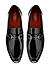 Black Patent Leather Loafers With Buckle