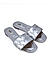 Silver Weave Textured Strap Flats