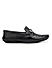 Blacl leather Moccasins With Panel