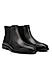 Black Plain Leather Boots