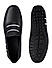 Black Striped Leather Moccasins