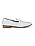 White Textured Leather Loafers