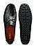 Black Croco Textured Moccasins