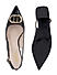 Black Slingback Pumps With Gold Embellishment