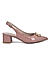 Pink Slingback Pumps With Gold Embellishment