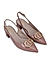 Pink Slingback Pumps With Gold Embellishment