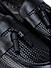 Black Textured Leather Loafers With Tassels