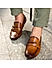 Tan Textured Monk Style Moccasins