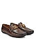 Brown Leather Moccasins With Logo