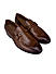 Tan Leather Loafers With Panel