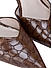 Brown Textured Leather Slingback Heels