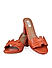 Orange Detailed Strap Block Heels