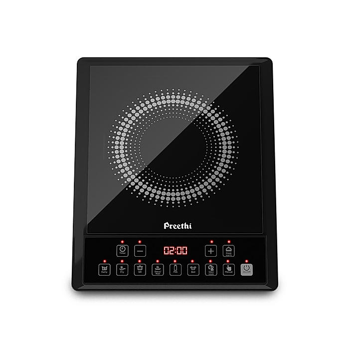 Preethi Indicook IC124 2100-Watt Induction Cooktop, Soft Touch Button with Crystal Glass (Black)