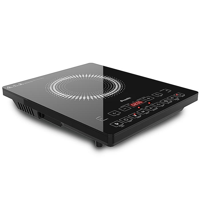 Preethi Indicook IC125 2100-Watt Induction Cooktop, Feather touch operation with Crystal Glass (Black)