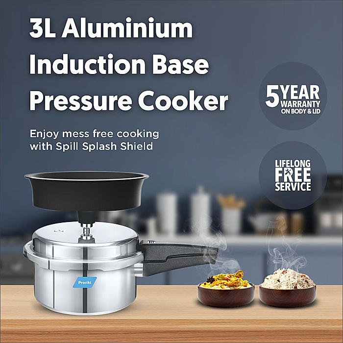 Buy Preethi Induction Base Aluminium Outer Lid Pressure Cooker Online ...