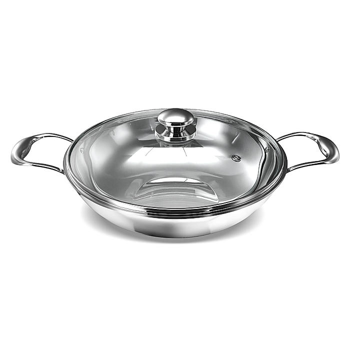 Preethi Metallica Collection Triply Stainless Steel Kadai with Glass Lid, 20 cm, Gas & Induction Compatible, Metal Spatula Friendly with 5 year product warranty