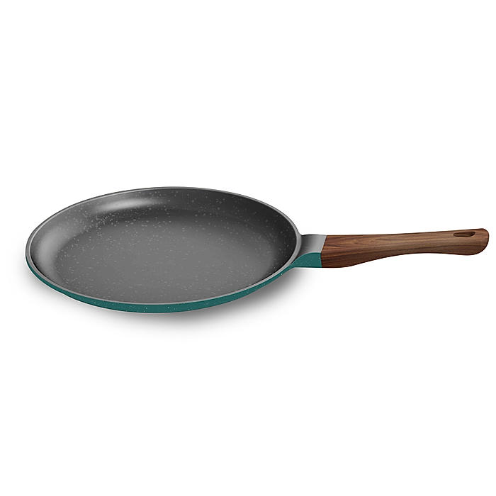 Preethi Artistic Collection Die Cast Non Stick Tawa, 27 cm , 5 Star Non Stick Effect, Cook & Serve, Ocean Green