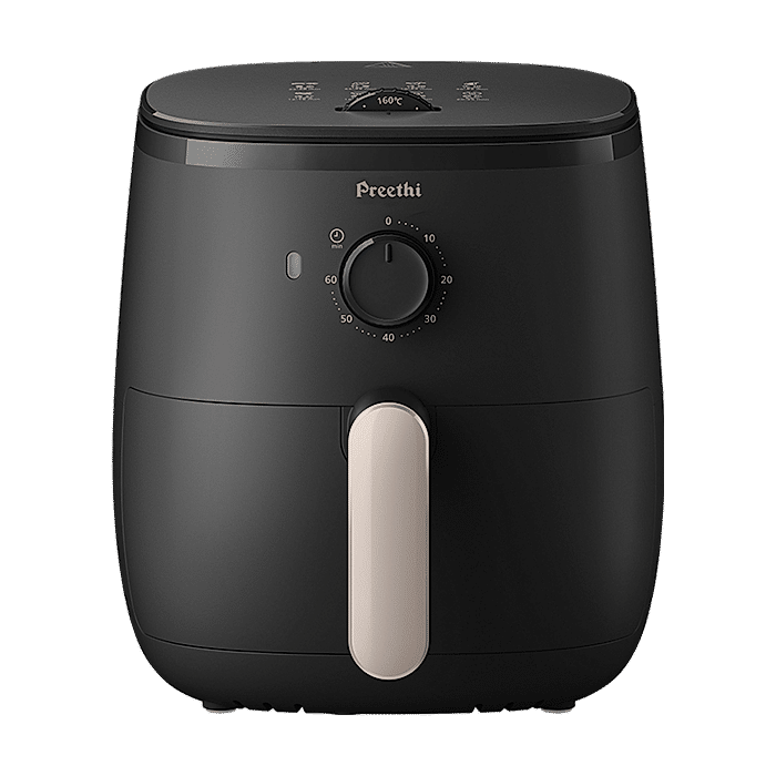 PREETHI  AIRPOT APT001/80, uses up to 90% less fat, 1500W, 3.7 L, with Fast Flux Technology (Black), Large