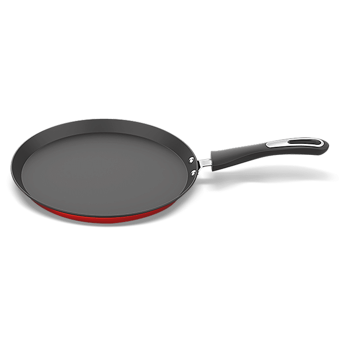 Preethi Dura Collection Non Stick Tawa, 26 cm, Gas & Induction Compatible, 5 Star Non Stick Effect, Chilly Red