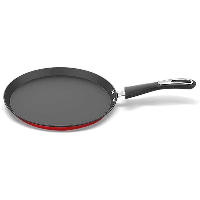 Preethi Dura Collection Non Stick Tawa, 28 cm, Gas & Induction Compatible, 5 Star Non Stick Effect, Chilly Red