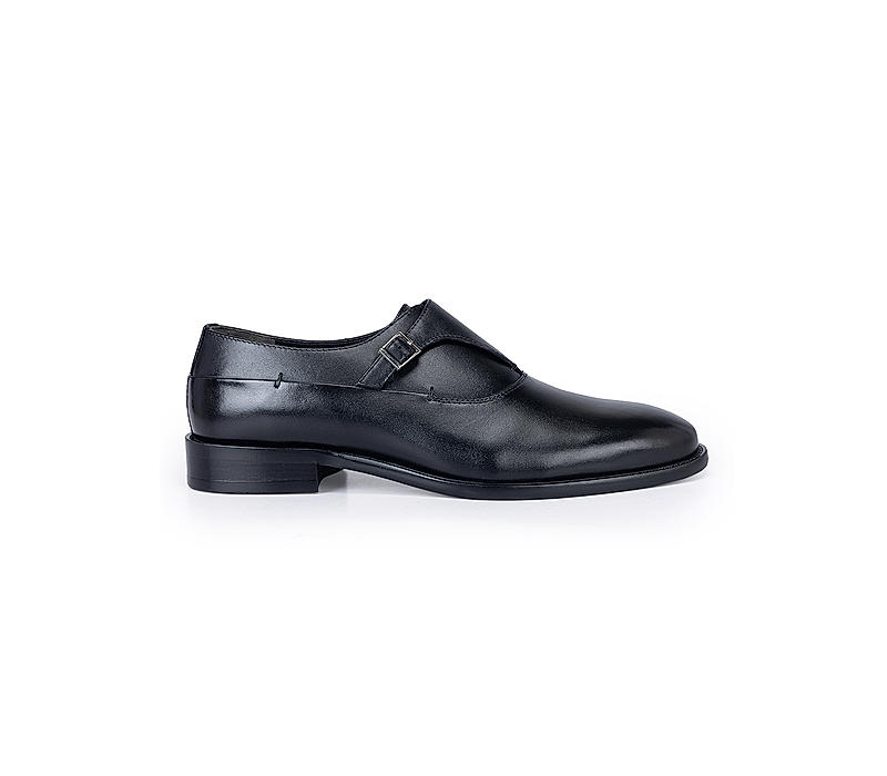 Black Leather Monk Straps