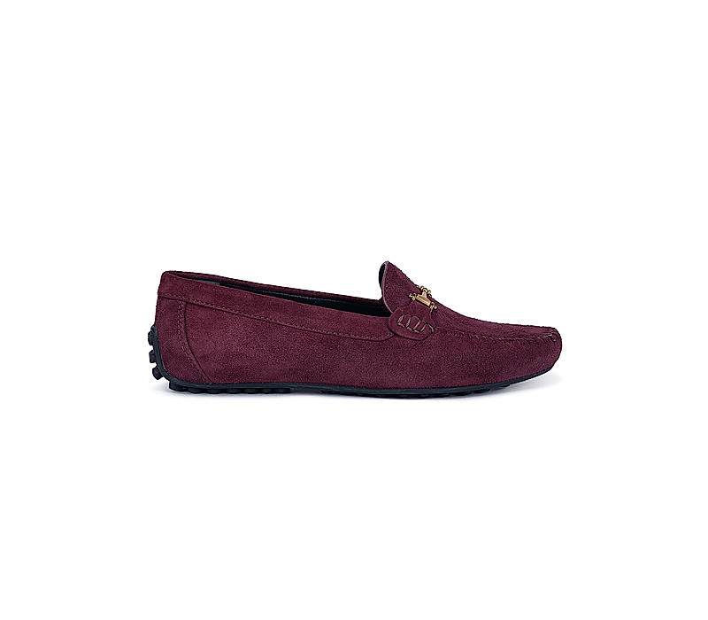 Burgundy Suede Moccasins