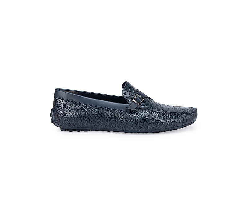 Navy Monk Strap Style Moccasins