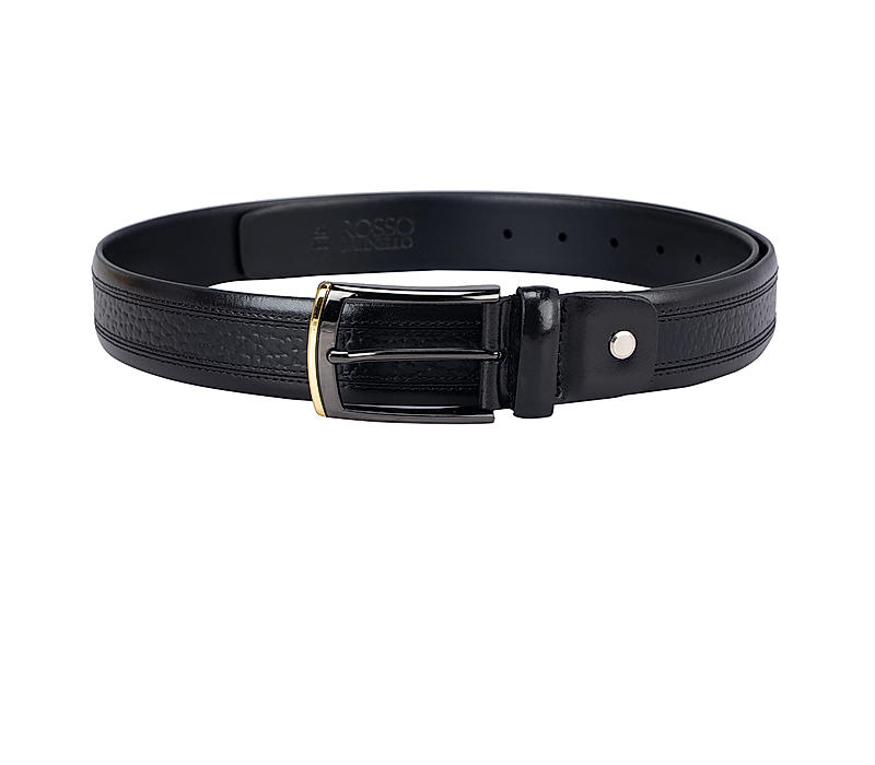 Black Textured Men's Belt