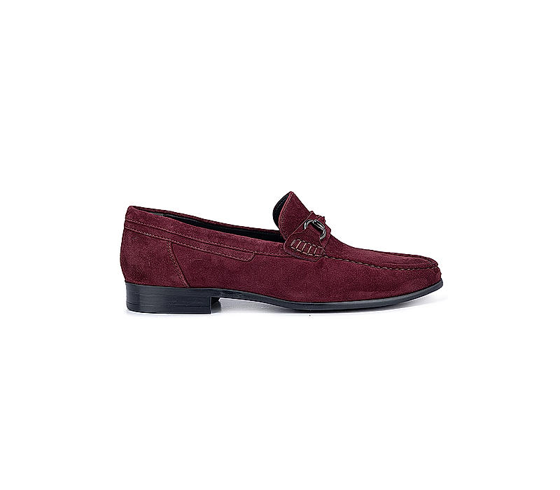 Burgundy Suede Leather Moccasins
