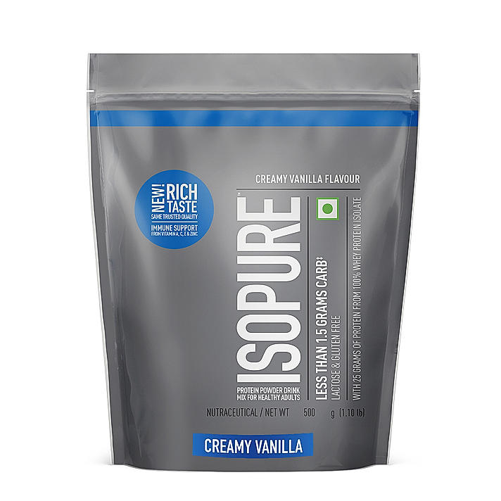 Isopure Whey Protein Isolate Powder with Vitamins for Immune Support |Creamy Vanilla | 0.5 Kg