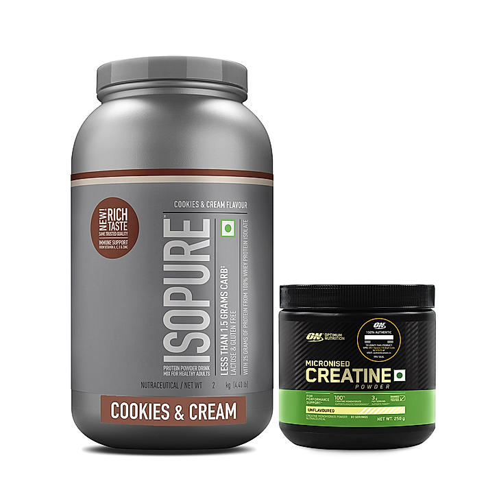 Isopure Cookies & Cream- 2kg / 4.4lb + Free 250g ON Creatine | OFFER PACK