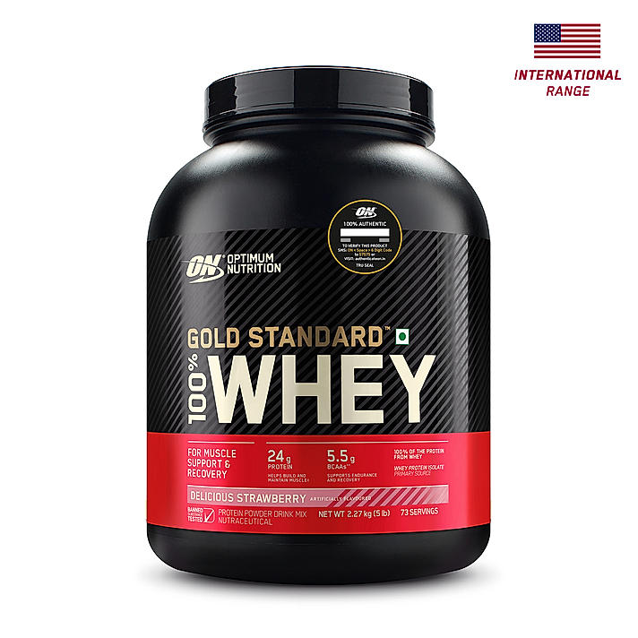 Gold Standard 100% Whey Protein Powder | Delicious Strawberry | 5 lbs