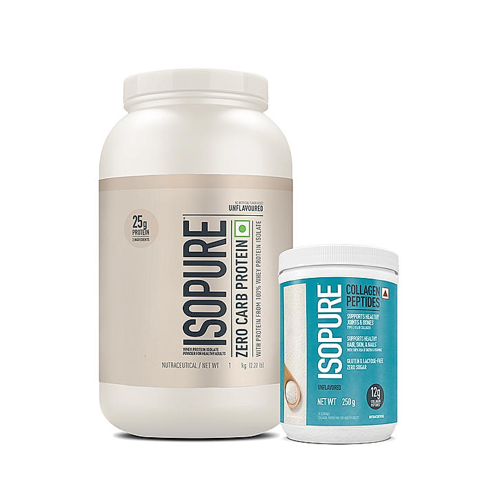 Purist Dream Combo - Isopure Unflavoured 1 Kg / 2.2 lbs + Isopure Collagen Peptides 250g