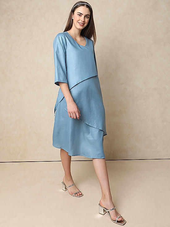 Light Blue Asymmetric Dress