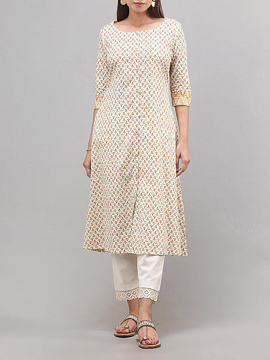 Multi colour 60's cotton printed kurti