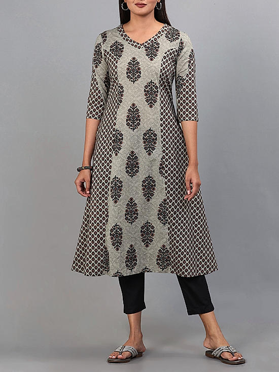 Multi colour 60's cotton printed kurti