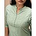 Green muslin kurti with embroidery and patch work