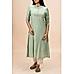 Green muslin kurti with embroidery and patch work