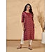 Maroon viscose blend kurti with print