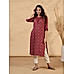 Maroon viscose blend kurti with print