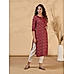 Maroon viscose blend kurti with print