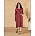 Maroon viscose blend kurti with print