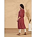 Maroon viscose blend kurti with print